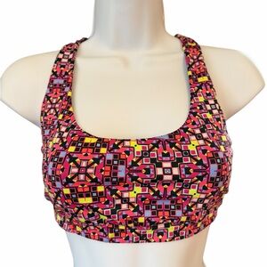 Victorias Sport Pink Black Geo Yoga Pilates Sports Bra Size Small